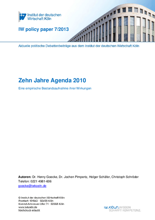 Zehn Jahre Agenda 2010