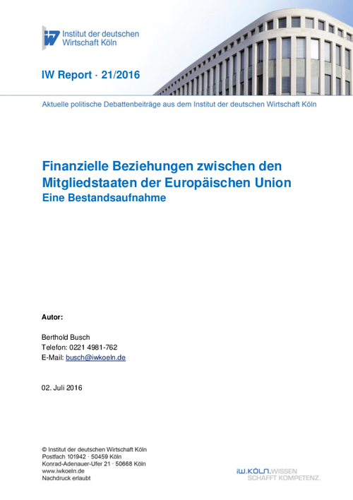 Finanzielle Beziehungen zwischen den Mitgliedstaaten der Europäischen Union