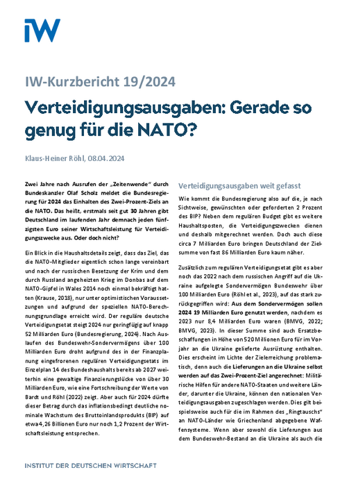 Gerade so genug für die NATO?