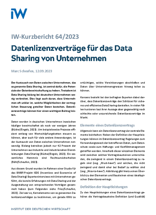 Datenlizenzverträge für das Data Sharing von Unternehmen