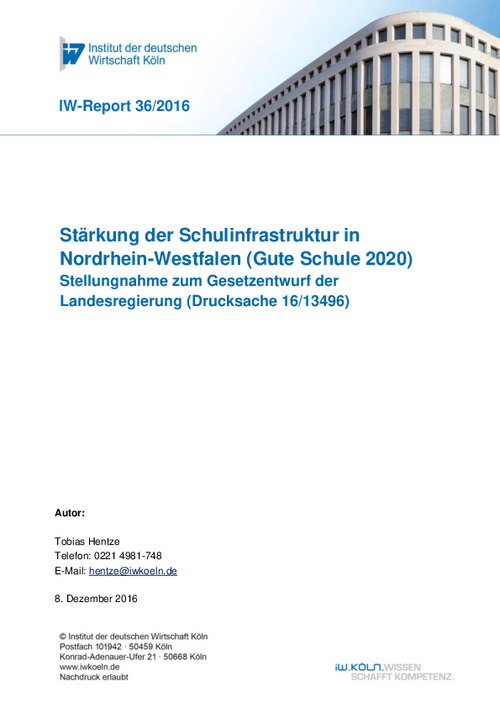 Stellungnahme zum Gesetzentwurf der Landesregierung Nordrhein-Westfalen