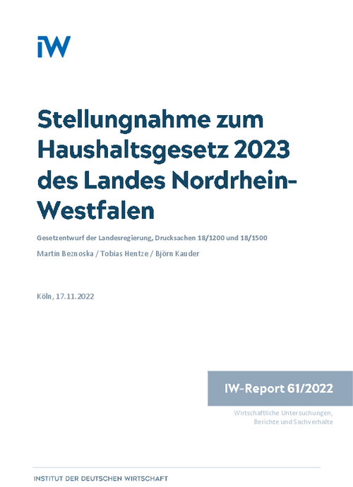 Stellungnahme zum Haushaltsgesetz 2023 des Landes Nordrhein-Westfalen
