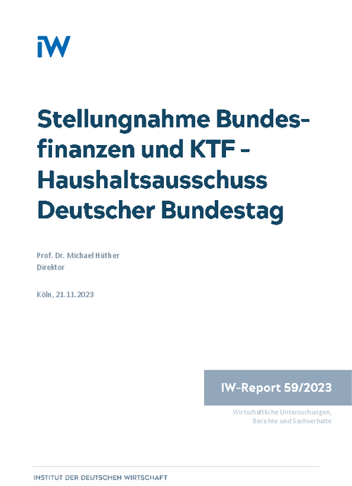 Stellungnahme Bundesfinanzen und KTF – Haushaltsausschuss Deutscher Bundestag