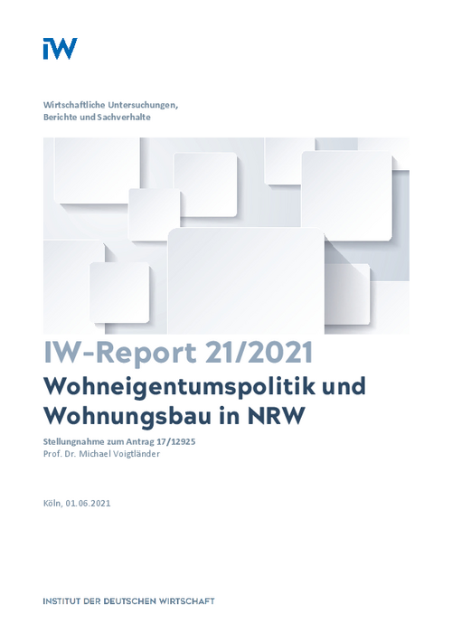 Wohneigentumspolitik und Wohnungsbau in NRW