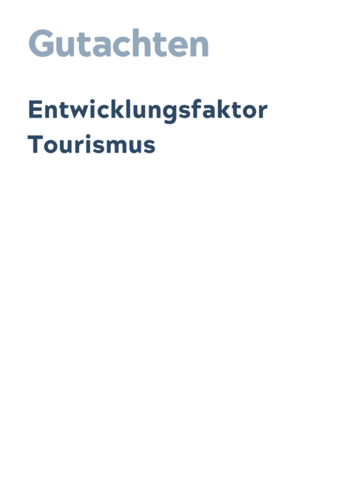 Entwicklungsfaktor Tourismus