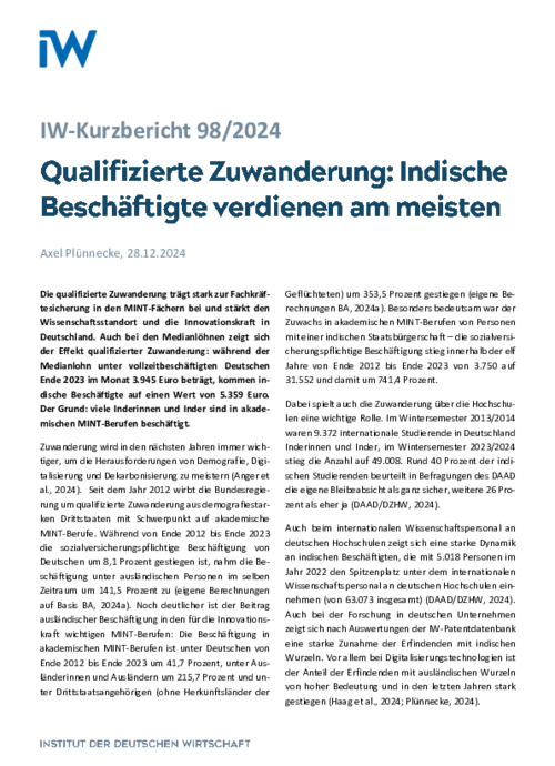 Indische Beschäftigte verdienen am meisten