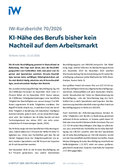 IW-Kurzbericht 70/2026