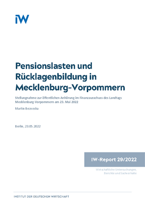 Pensionslasten und  Rücklagenbildung in  Mecklenburg-Vorpommern