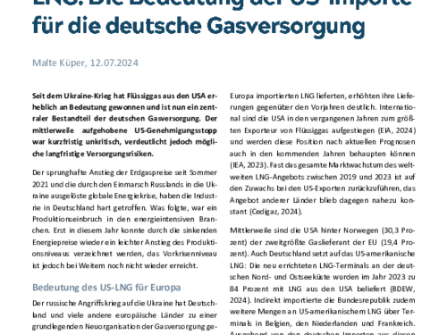 Die Bedeutung der US-Importe für die deutsche Gasversorgung