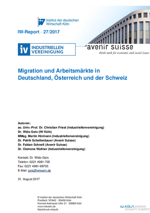 Migration und Arbeitsmärkte in Deutschland, Österreich und der Schweiz