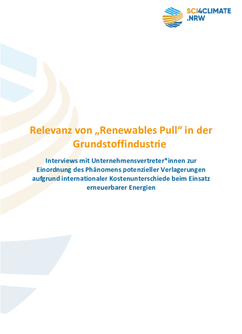 Relevanz von „Renewables Pull“ in der Grundstoffindustrie