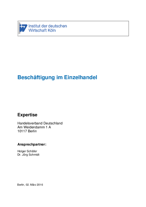 Beschäftigung im Einzelhandel