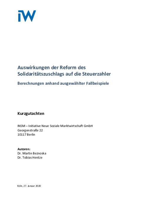 Auswirkungen der Reform des Solidaritätszuschlags auf die Steuerzahler