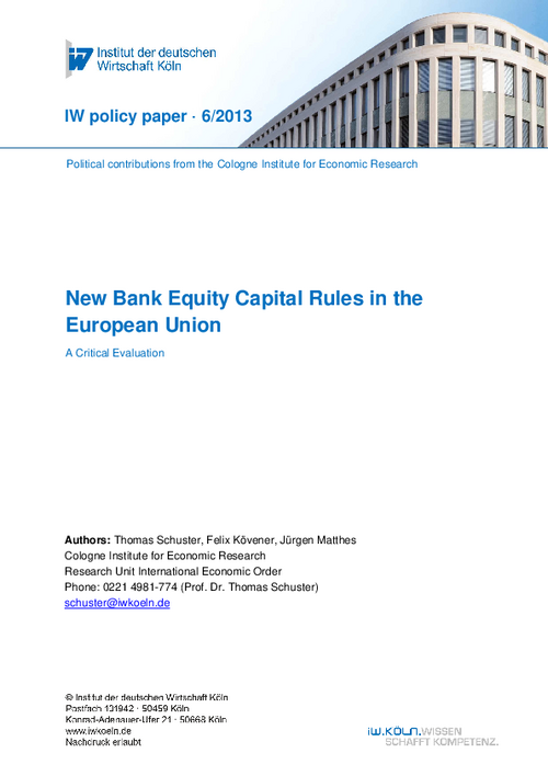 New Bank Equity Capital Rules in the European Union
