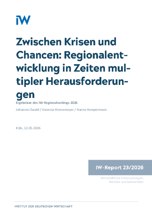 Ergebnisse des IW-Regionalrankings 2026