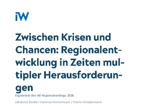 Ergebnisse des IW-Regionalrankings 2026