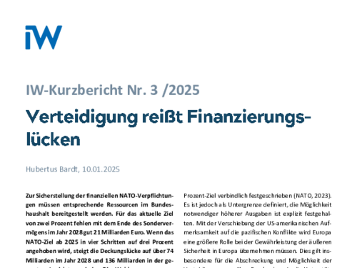 Verteidigung reißt Finanzierungslücken Verteidigung reißt Finanzierungslücken