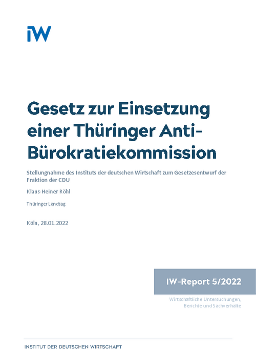 Gesetz zur Einsetzung einer Thüringer Anti-Bürokratiekommission