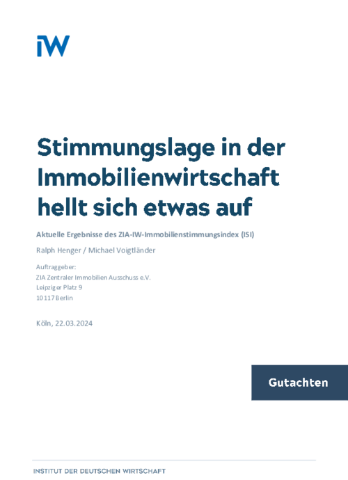 Stimmungslage in der Immobilienwirtschaft hellt sich etwas auf