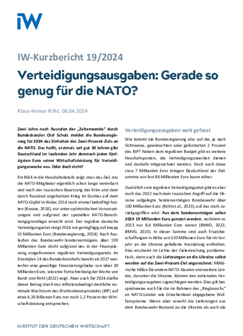 Gerade so genug für die NATO?