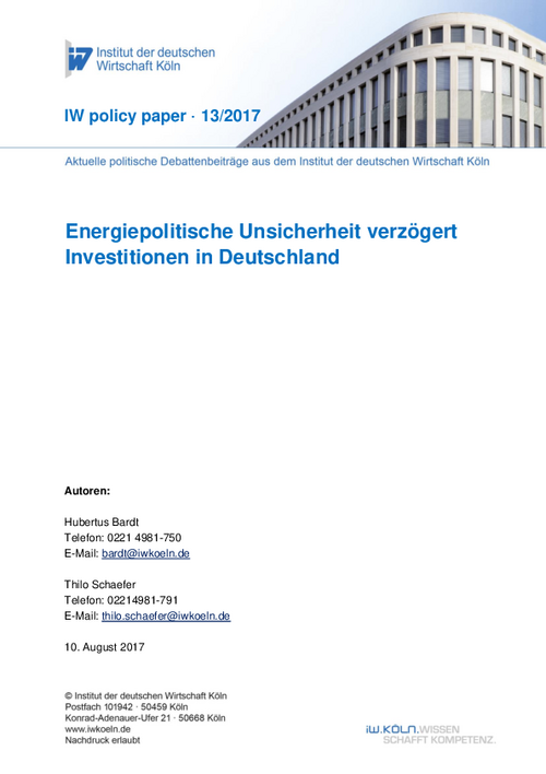 Energiepolitische Unsicherheit verzögert Investitionen in Deutschland