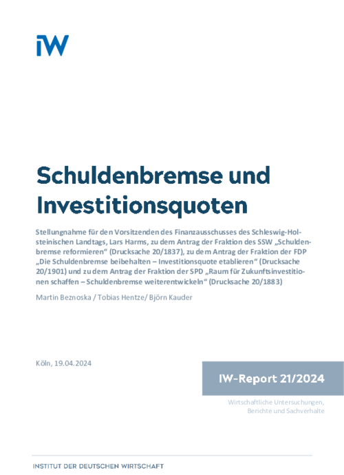 Schuldenbremse und Investitionsquoten