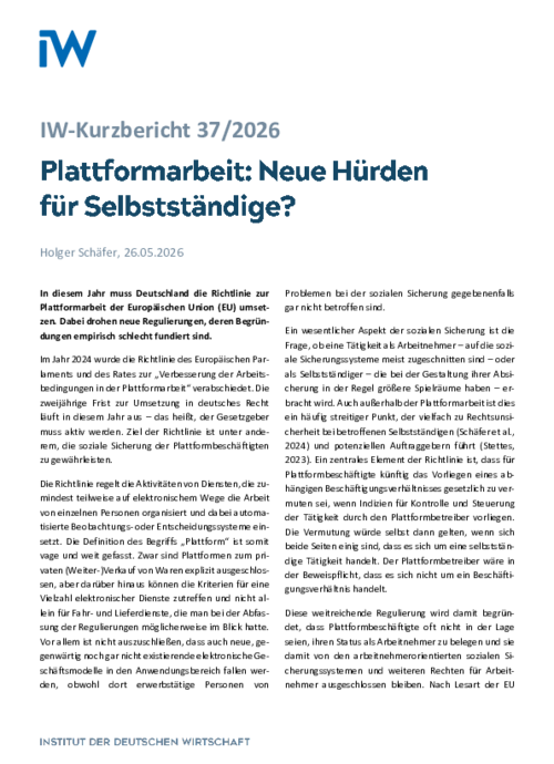 IW-Kurzbericht 37/2026