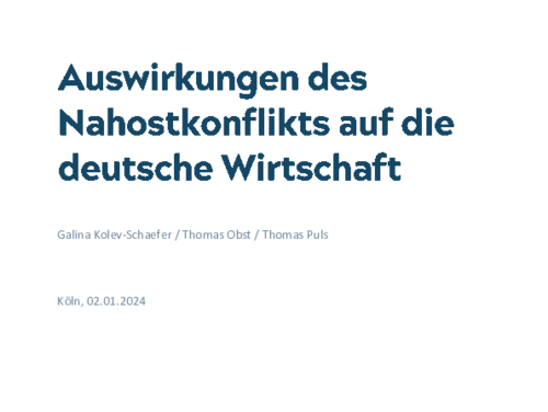 Effects of the Middle East conflict on the German economy