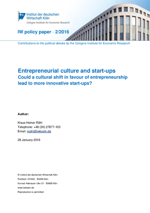 Entrepreneurial culture and start-ups