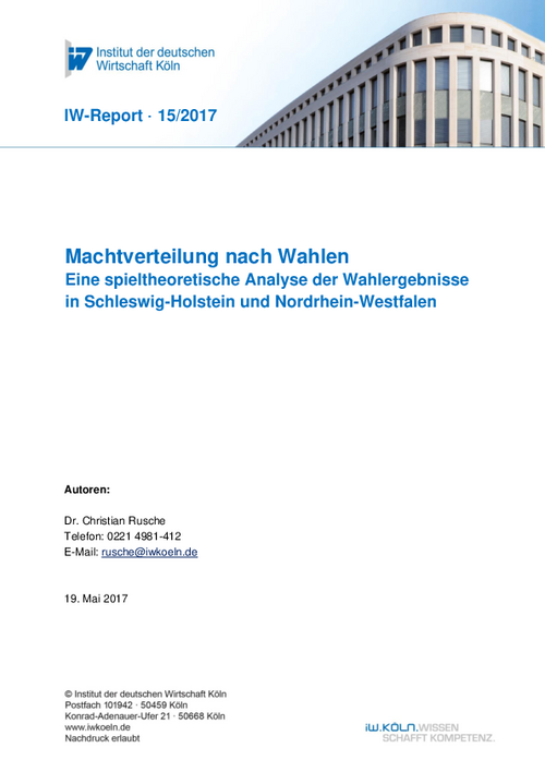 Eine spieltheoretische Analyse der Wahlergebnisse in Schleswig-Holstein und Nordrhein-Westfalen