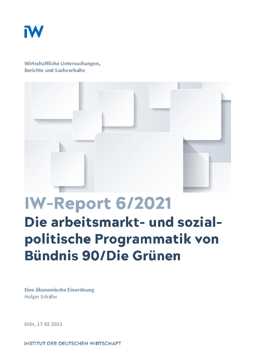 Die arbeitsmarkt- und sozialpolitische Programmatik von Bündnis 90/Die Grünen