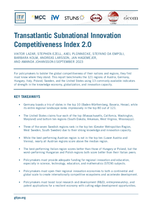 Transatlantic Subnational Innovation Competitiveness Index 2.0