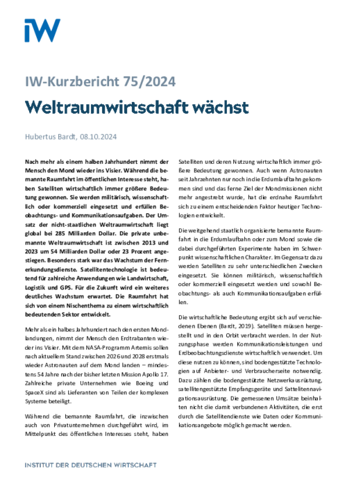 Weltraumwirtschaft wächst