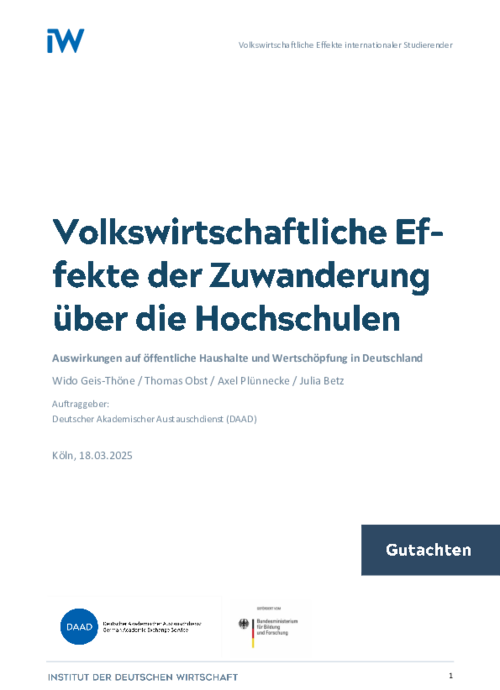 Auswirkungen auf öffentliche Haushalte und Wertschöpfung in Deutschland