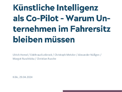 Künstliche Intelligenz als Co-Pilot – Warum Unternehmen im Fahrersitz bleiben müssen
