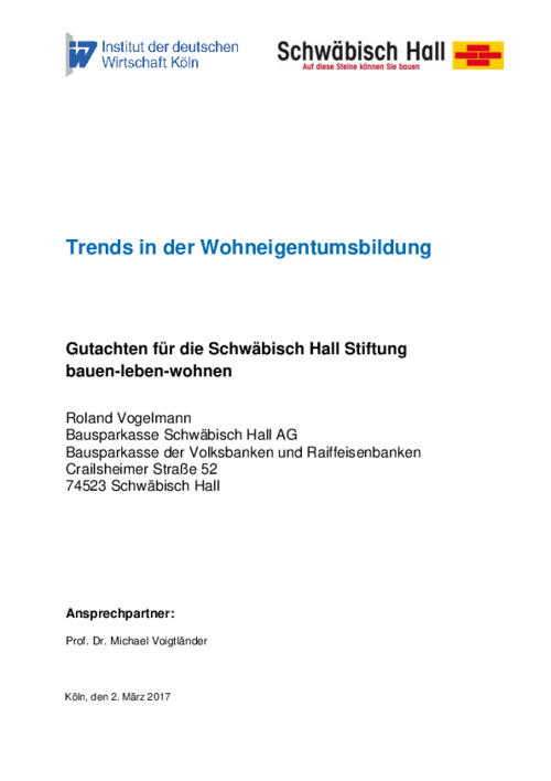 Trends in der Wohneigentumsbildung