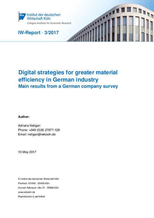 Digital strategies for greater material efficiency in German industry