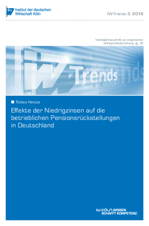 Effekte der Niedrigzinsen auf die betrieblichen Pensionsrückstellungen in Deutschland