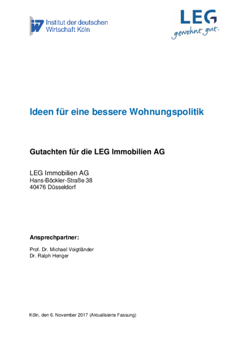 Ideen für eine bessere Wohnungspolitik