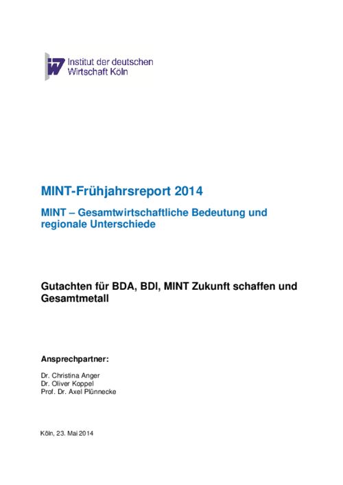 MINT-Frühjahrsreport 2014