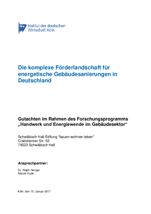 Die komplexe Förderlandschaft für energetische Gebäudesanierungen in Deutschland