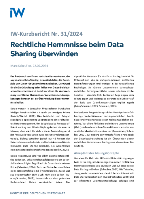 Rechtliche Hemmnisse beim Data Sharing überwinden