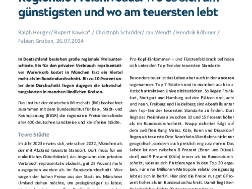 Wo es sich am günstigsten und wo am teuersten lebt