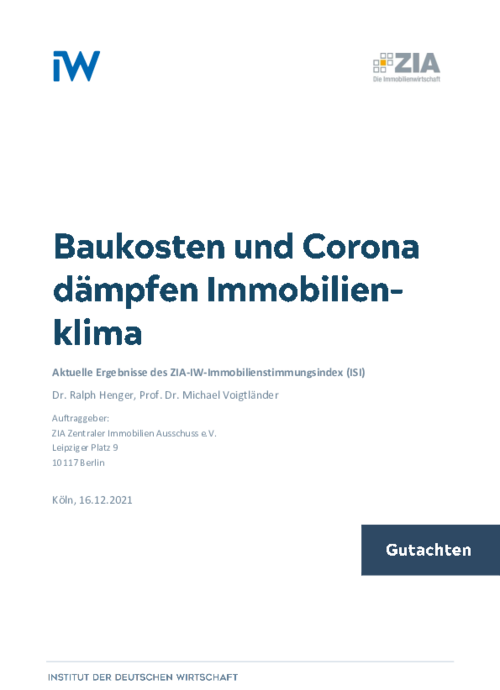 Baukosten und Corona dämpfen Immobilienklima