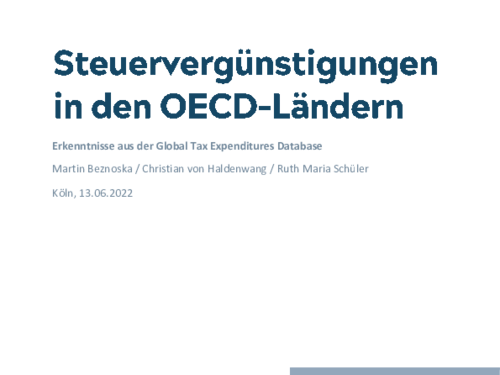 Tax concessions in OECD countries