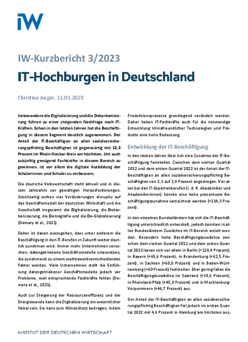 IT-Hochburgen in Deutschland