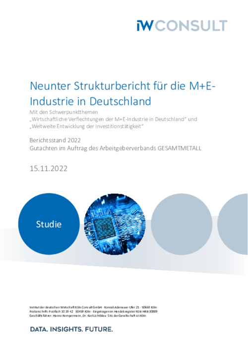 Neunter Strukturbericht für die M+E-Industrie in Deutschland