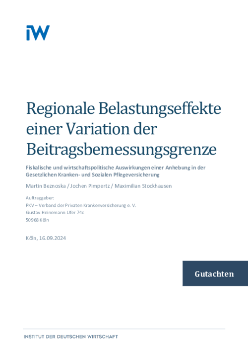 Regionale Belastungseffekte einer Variation der Beitragsbemessungsgrenze