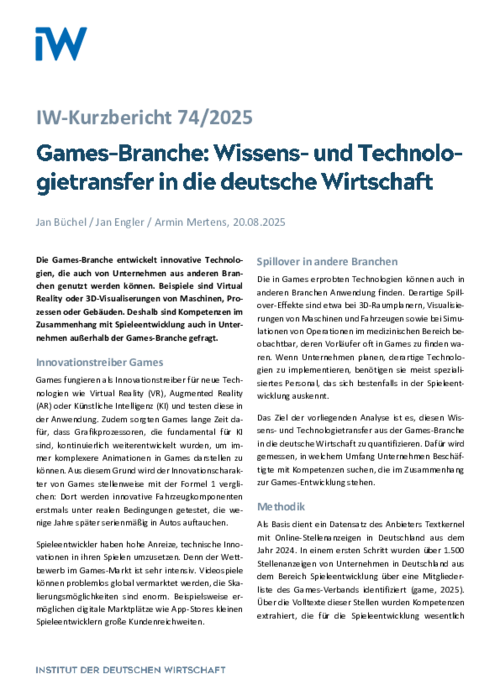 Wissens- und Technologietransfer in die deutsche Wirtschaft