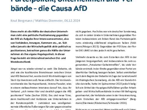 Parteipolitik, Unternehmen und Verbände – die Causa AfD